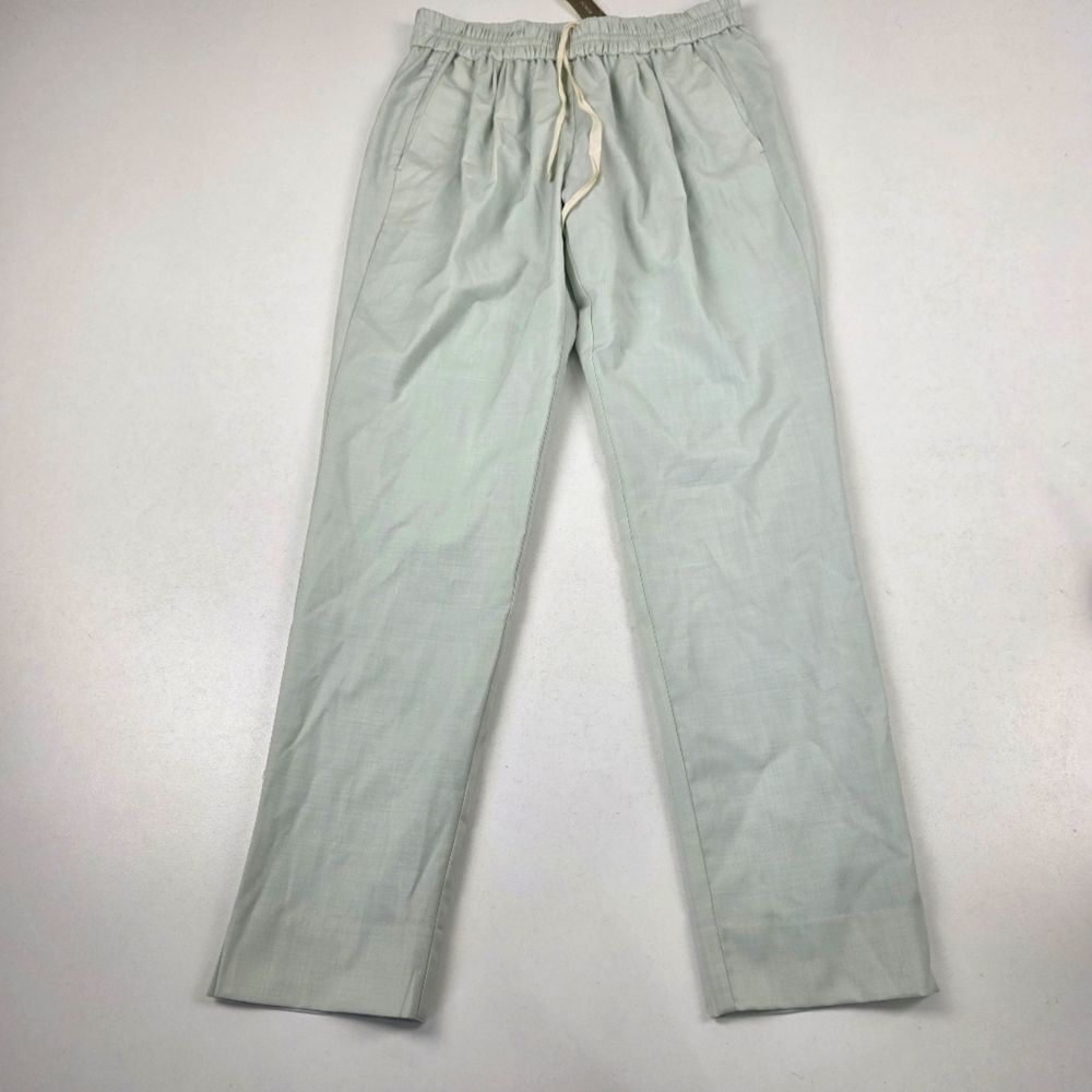 J.Crew Women’s Wool‎ Blend Pants Mint Green Elastic Waist Size 6 B504